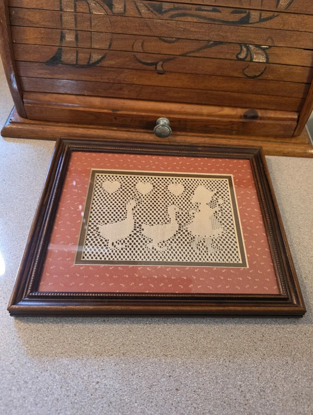 Country Goose Lace Silhouette Framed Wall Art